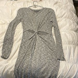 Soft gray cut out dress